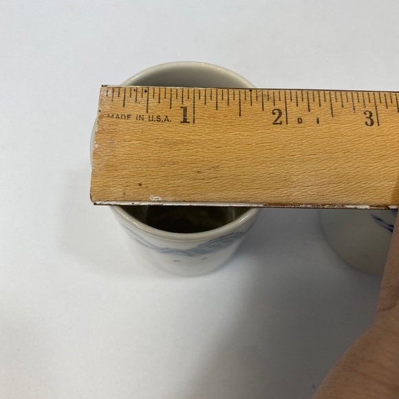 2 Vintage Hand Painted Saki Glasses Blue on White Asian Landscape OMC Otagiri - Picture 14 of 14